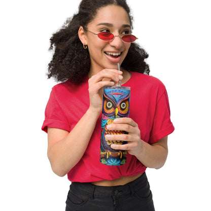 Stainless Steel Tumbler-Owl - Premium  from Elementologie - Just $25.95! Shop now at Elementologie