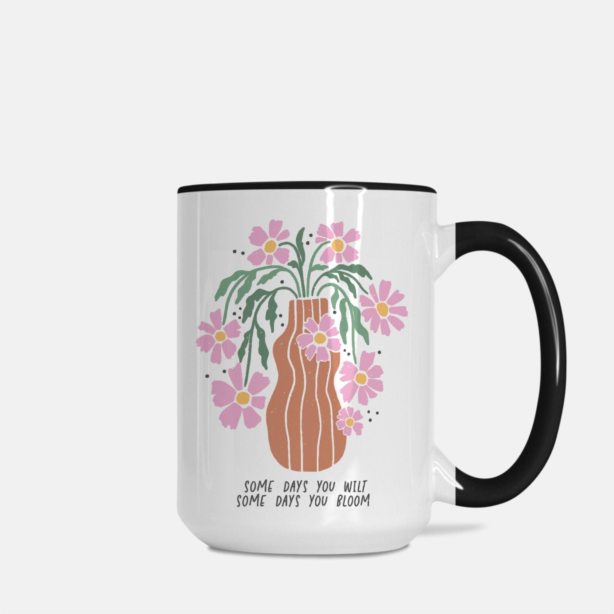 Coffee Mug Deluxe 15oz. Boho Flowers - Elementologie