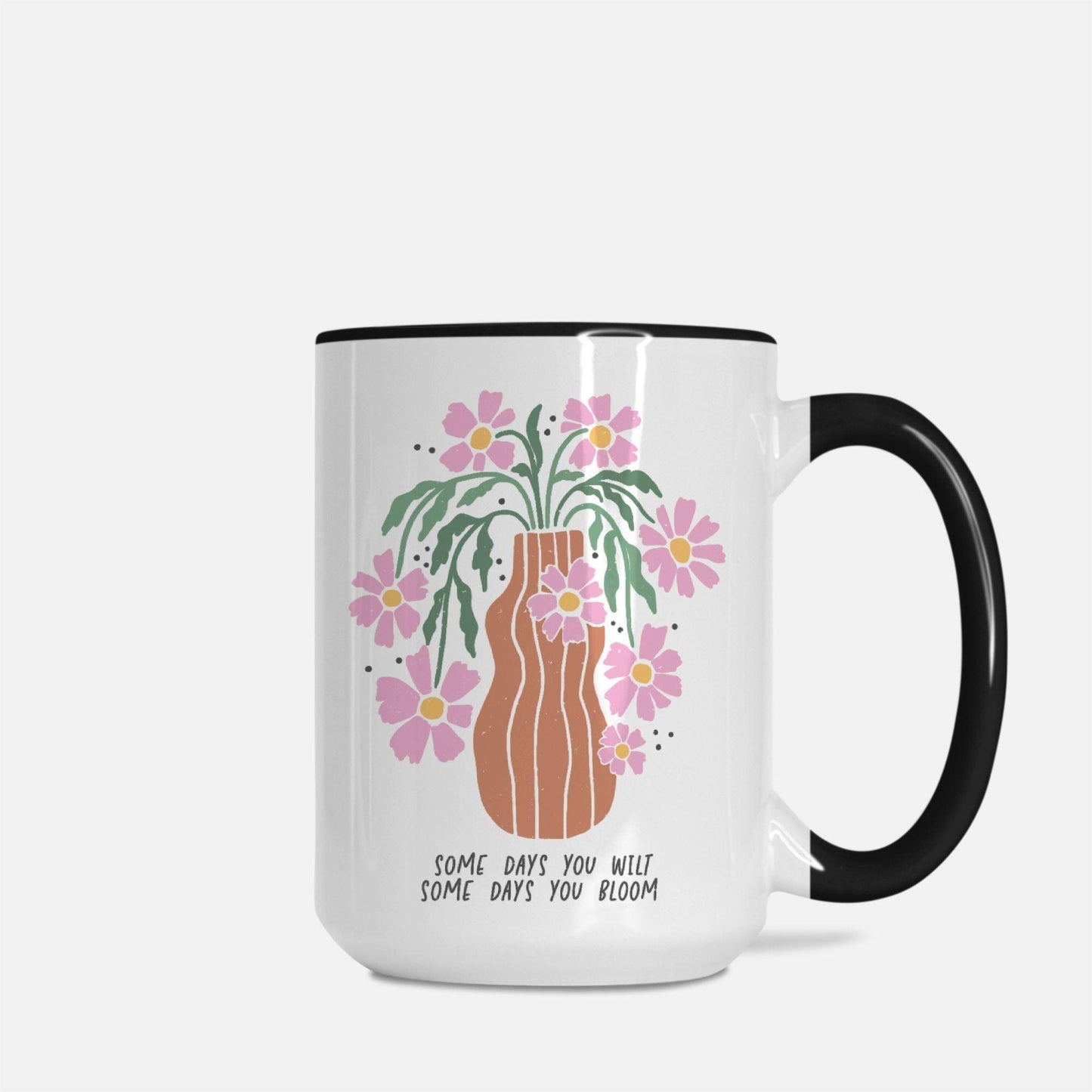 Coffee Mug Deluxe 15oz. Boho Flowers - Premium  from Elementologie - Just $18! Shop now at Elementologie
