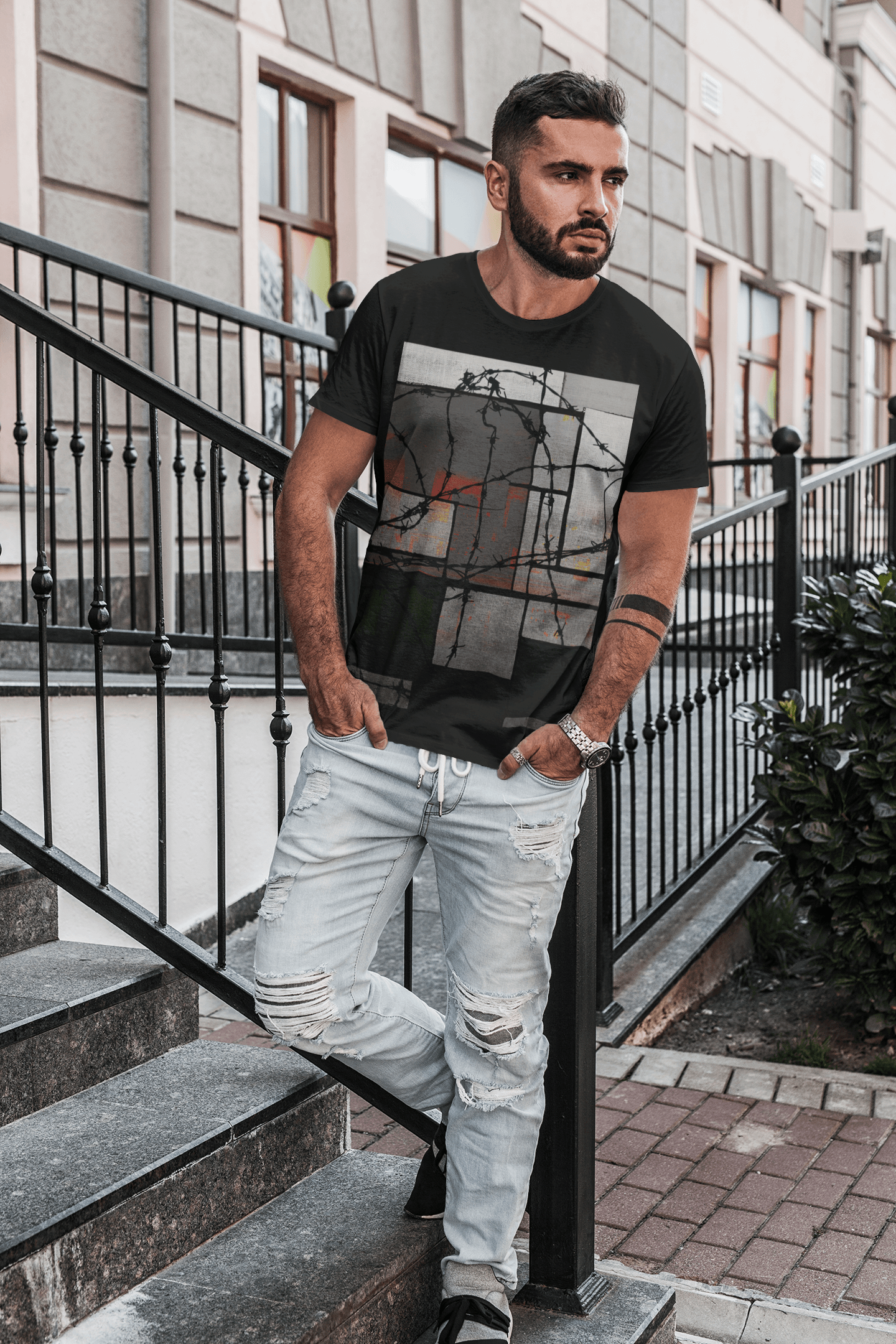 Men’s Premium Heavyweight Tee-No Barriers by Edward Martin - Premium  from Elementologie - Just $29.99! Shop now at Elementologie