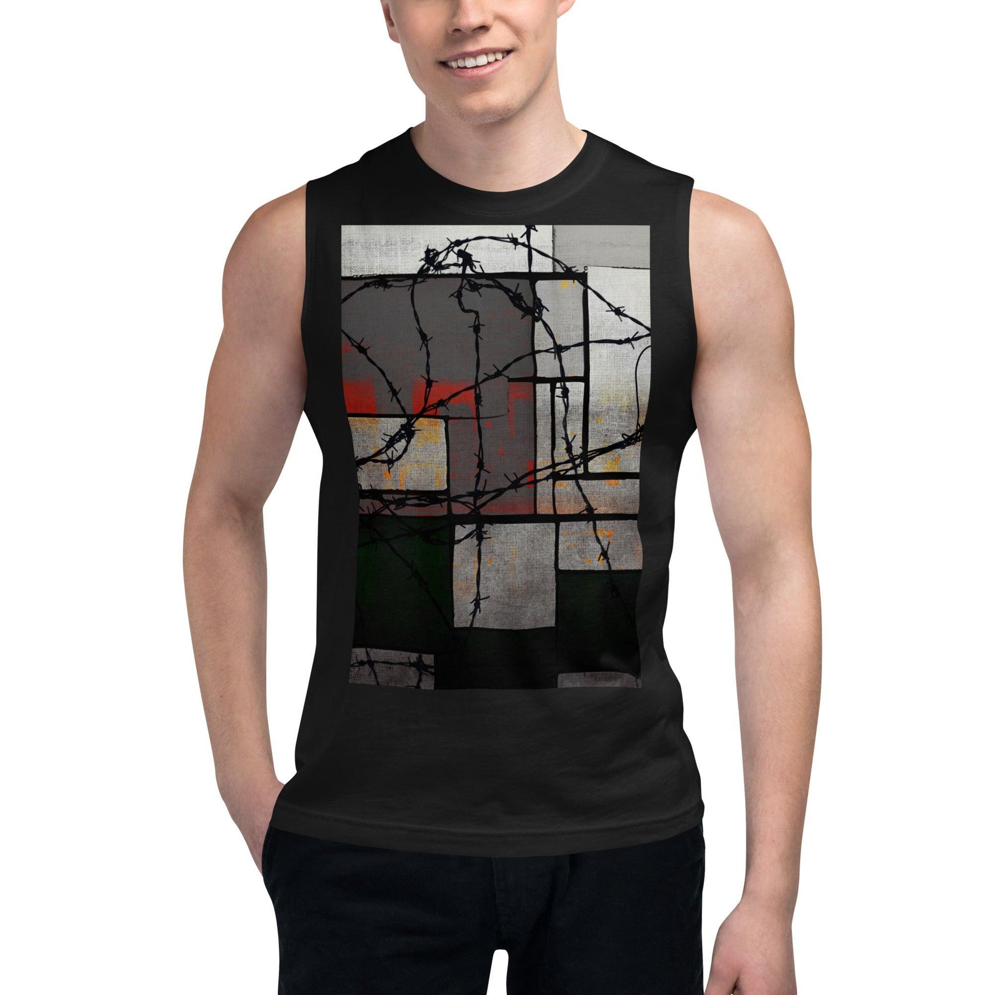 Muscle Shirt-No Barriers by Edward Martin - Premium  from Elementologie - Just $31.50! Shop now at Elementologie