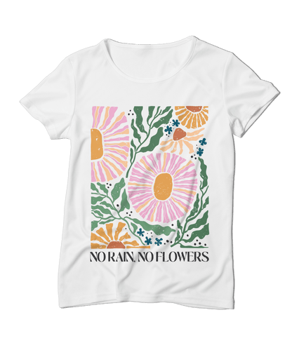 Women’s Boyfriend T-shirt-No Rain No Flowers - Premium  from Elementologie - Just $24.99! Shop now at Elementologie