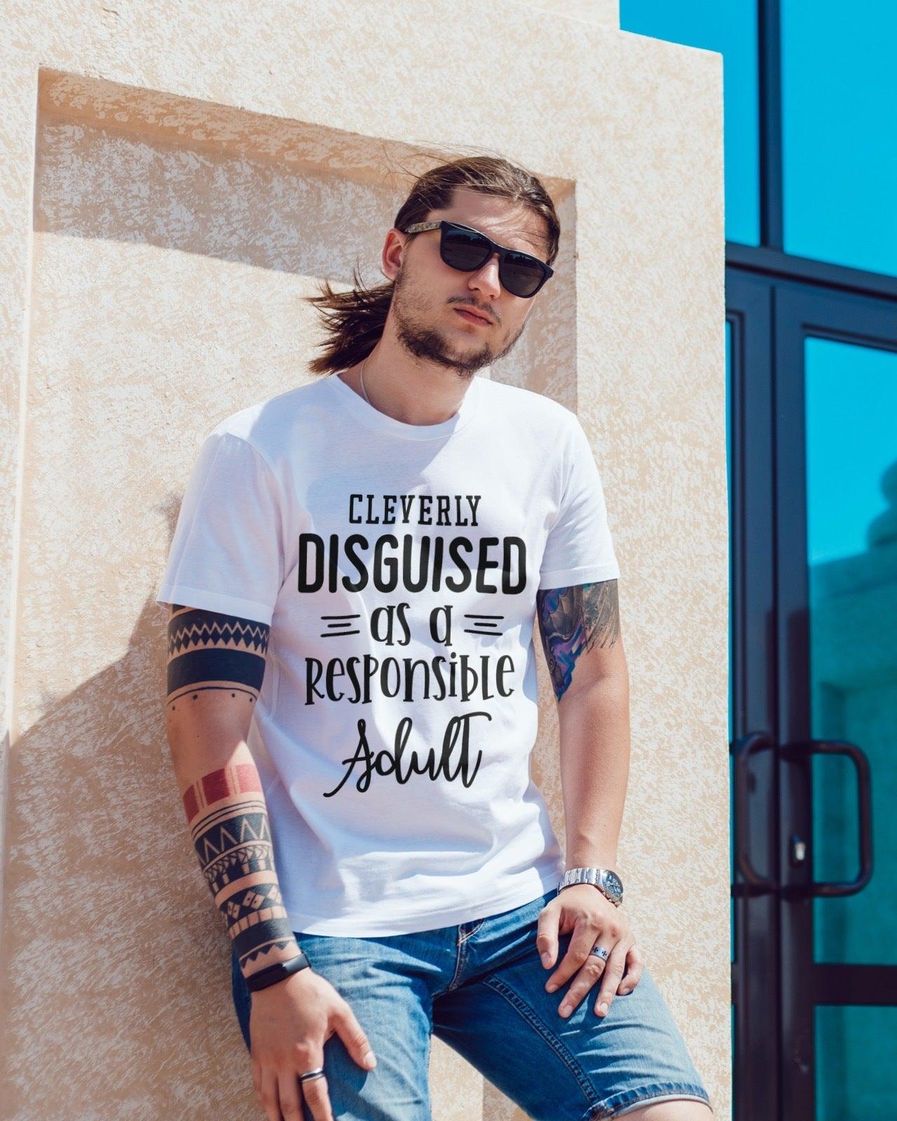 Men's Premium Short Sleeve Tee-Cleverly Disguised as an Adult - Premium  from Elementologie - Just $28.99! Shop now at Elementologie