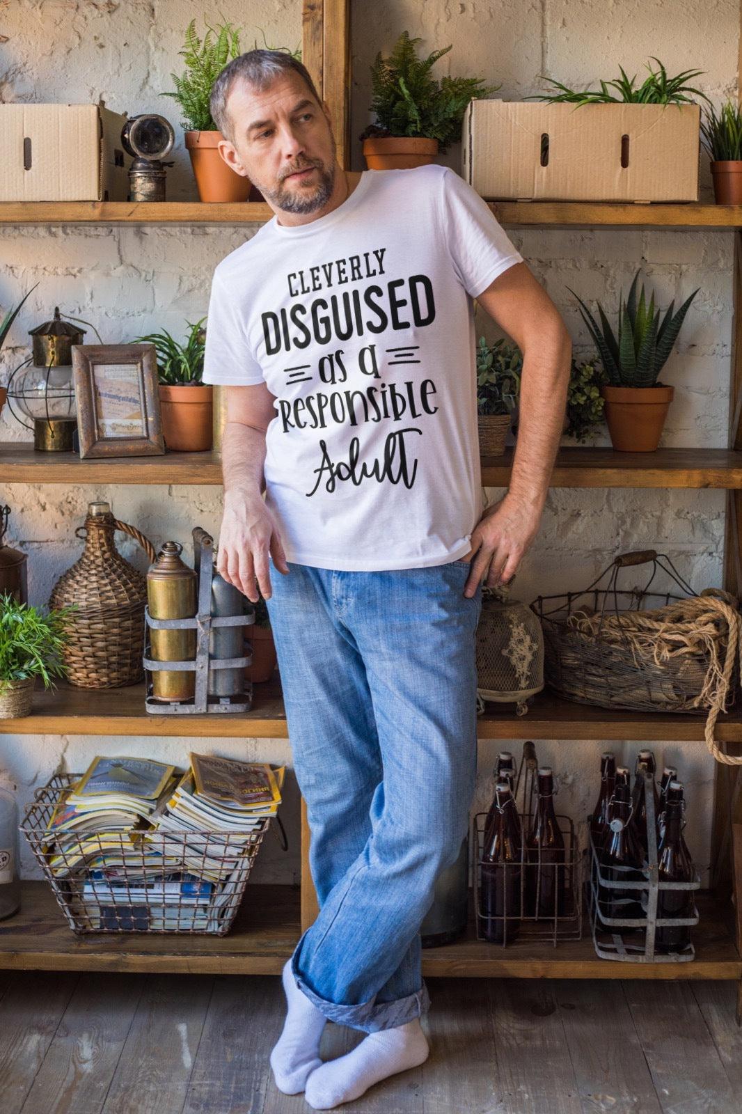 Men's Premium Short Sleeve Tee-Cleverly Disguised as an Adult - Premium  from Elementologie - Just $28.99! Shop now at Elementologie