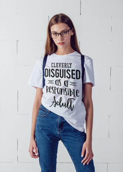 Women’s Boyfriend T-shirt-Cleverly Disguised as an Adult - Premium  from Elementologie - Just $24.99! Shop now at Elementologie