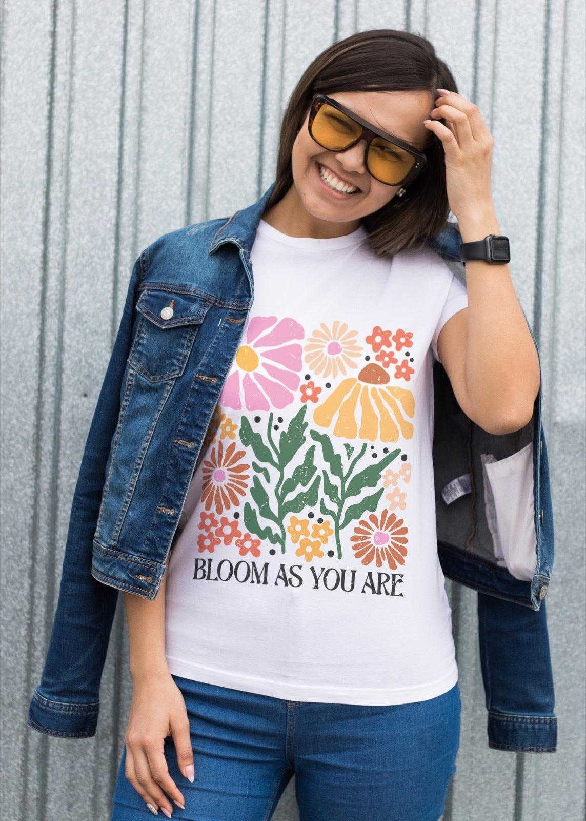 Women’s Boyfriend T-shirt-Bloom As You Are - Premium  from Elementologie - Just $24.99! Shop now at Elementologie