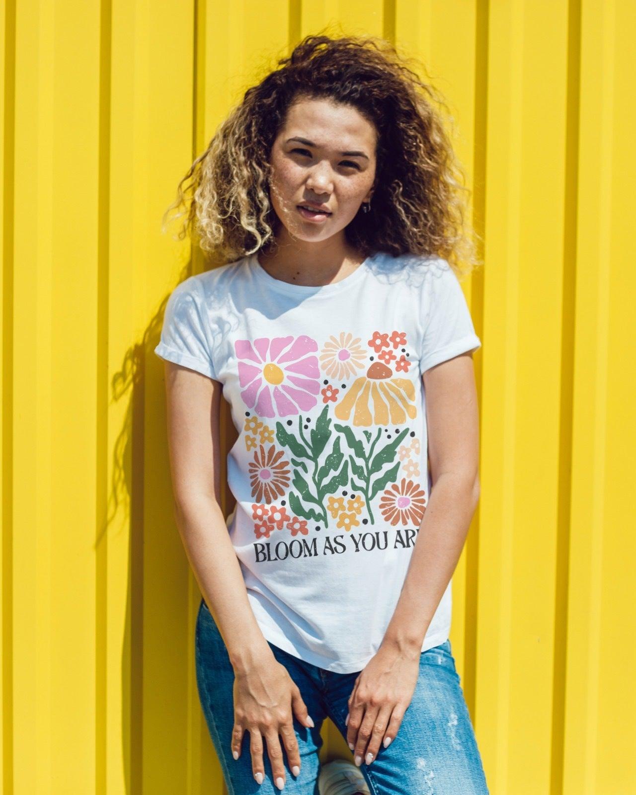 Women’s Boyfriend T-shirt-Bloom As You Are - Premium  from Elementologie - Just $24.99! Shop now at Elementologie