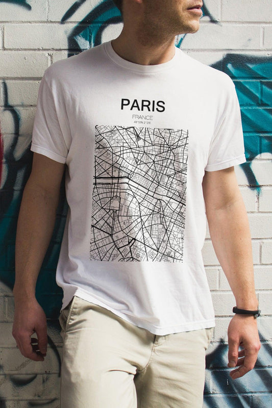 Men's Premium Short Sleeve Tee-Paris Map - Premium  from Elementologie - Just $28.99! Shop now at Elementologie