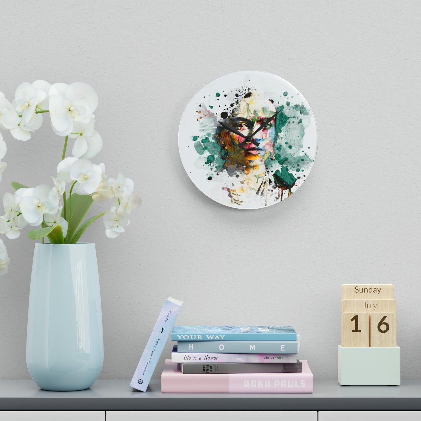 Acrylic Wall Clock-Frida - Premium  from Elementologie - Just $42.99! Shop now at Elementologie