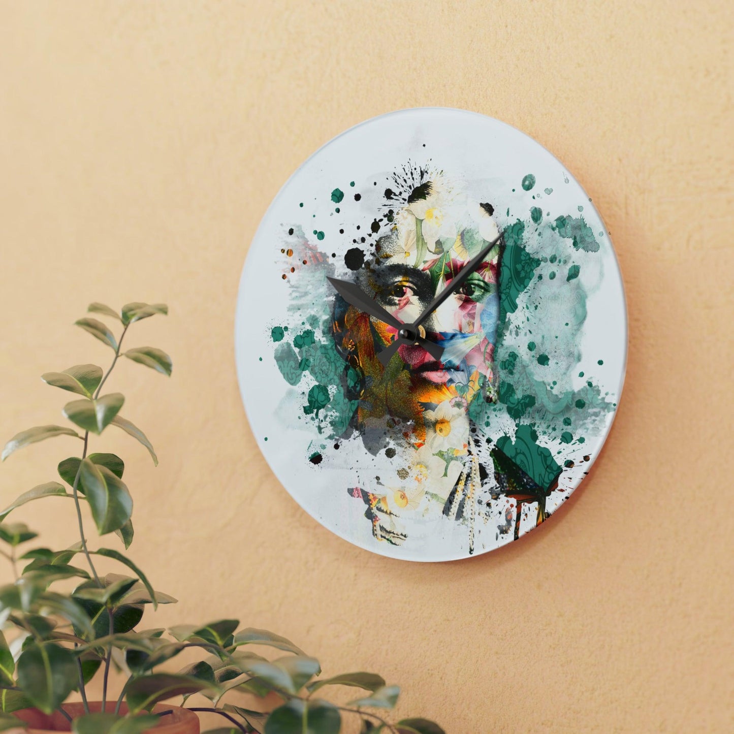 Acrylic Wall Clock-Frida - Premium  from Elementologie - Just $42.99! Shop now at Elementologie