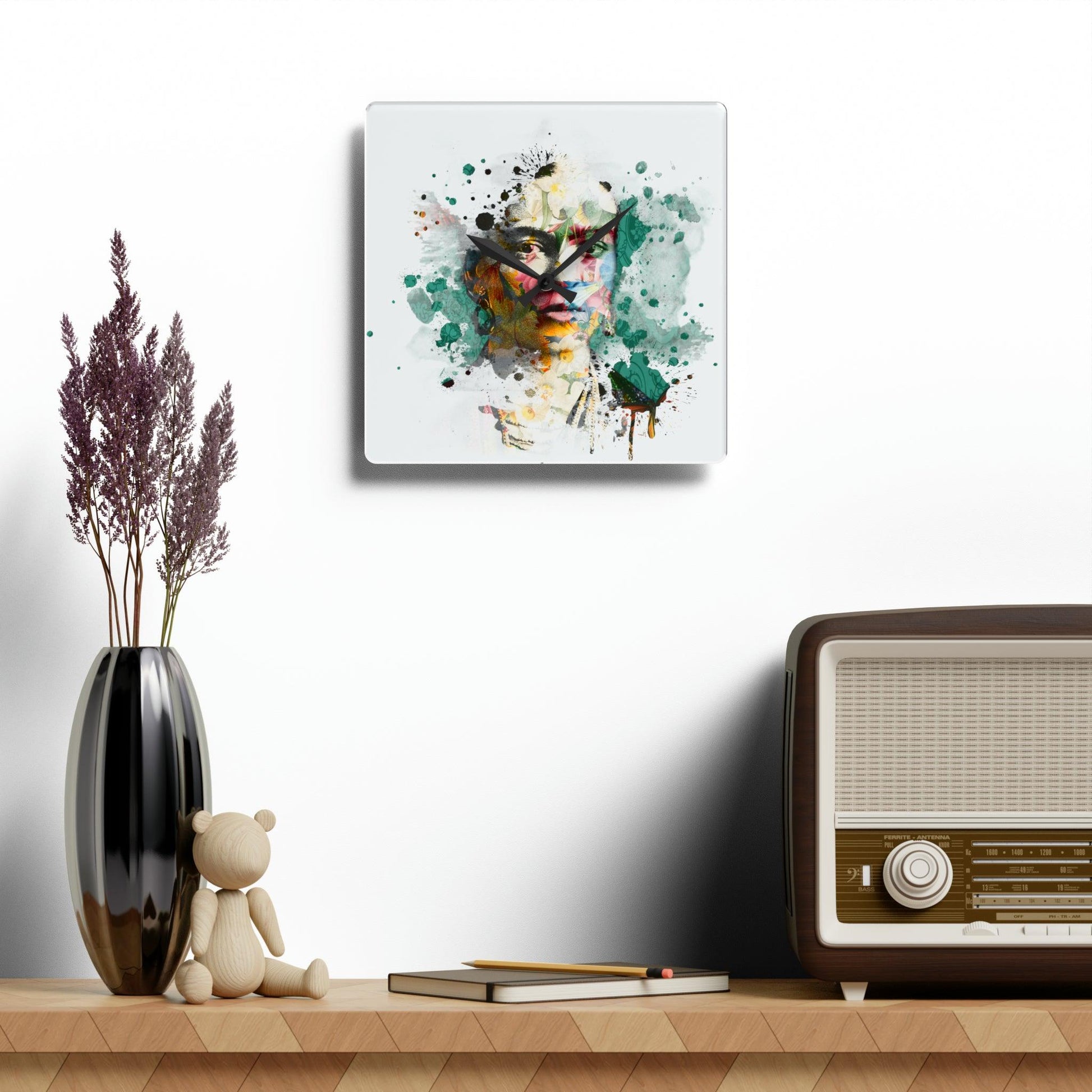 Acrylic Wall Clock-Frida - Premium  from Elementologie - Just $42.99! Shop now at Elementologie