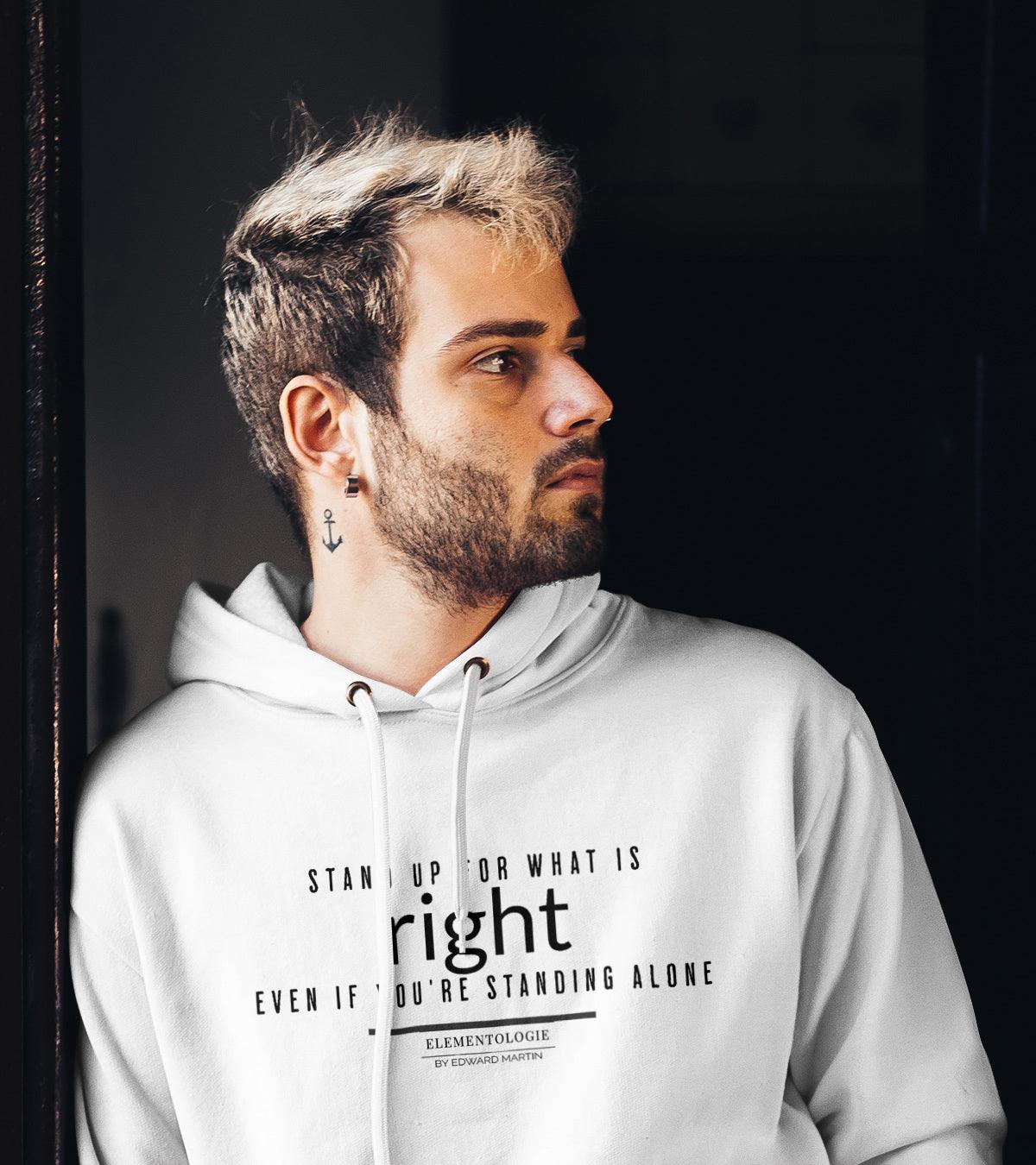 Unisex Premium Pullover Hoodie-Stand up for what is right, even if you're standing alone - Premium  from Elementologie - Just $58.99! Shop now at Elementologie