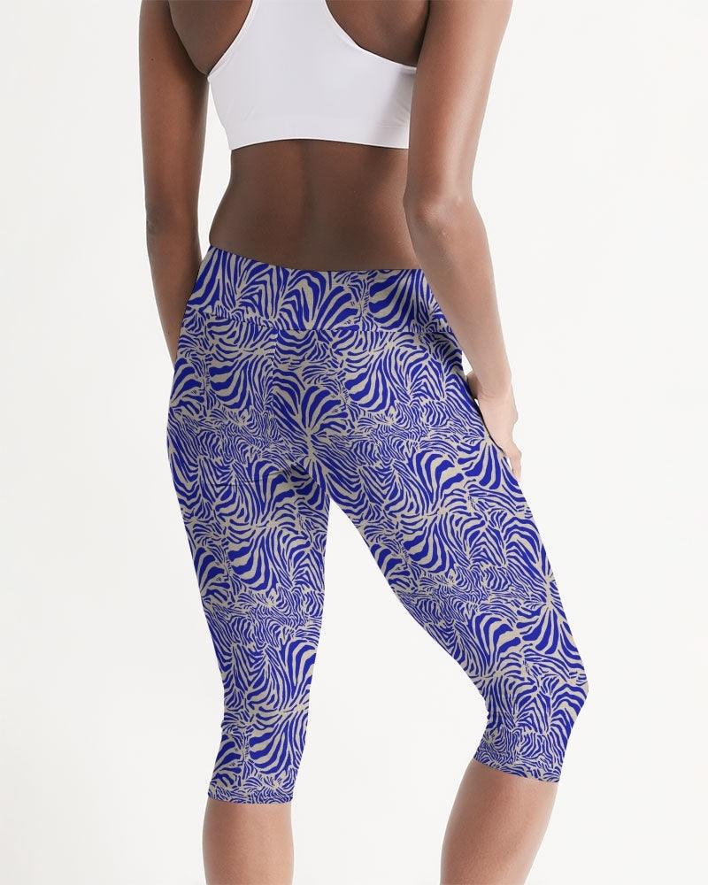 Yoga Capri Leggings-Blue Safari Collection - Premium  from Elementologie - Just $44.95! Shop now at Elementologie