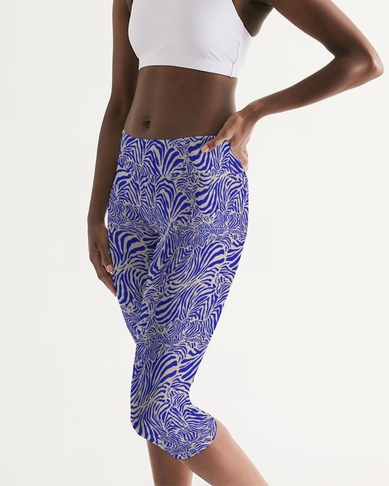 Yoga Capri Leggings-Blue Safari Collection - Premium  from Elementologie - Just $44.95! Shop now at Elementologie