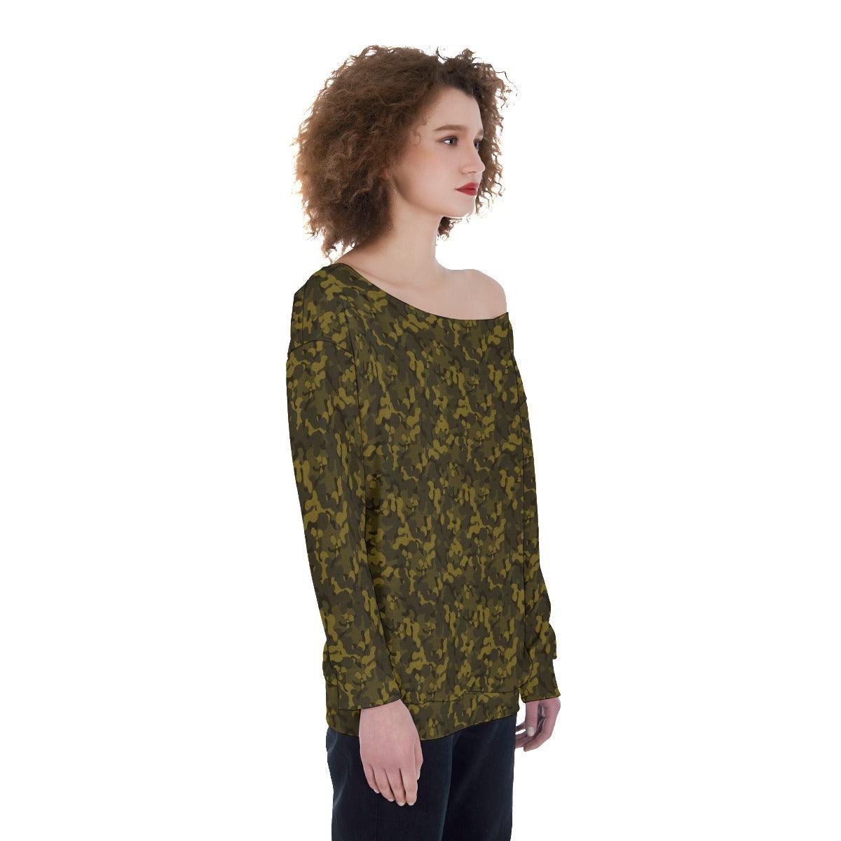 Oversized Women's Off-Shoulder Sweatshirt-Camo Collection - Premium  from Elementologie - Just $42.99! Shop now at Elementologie