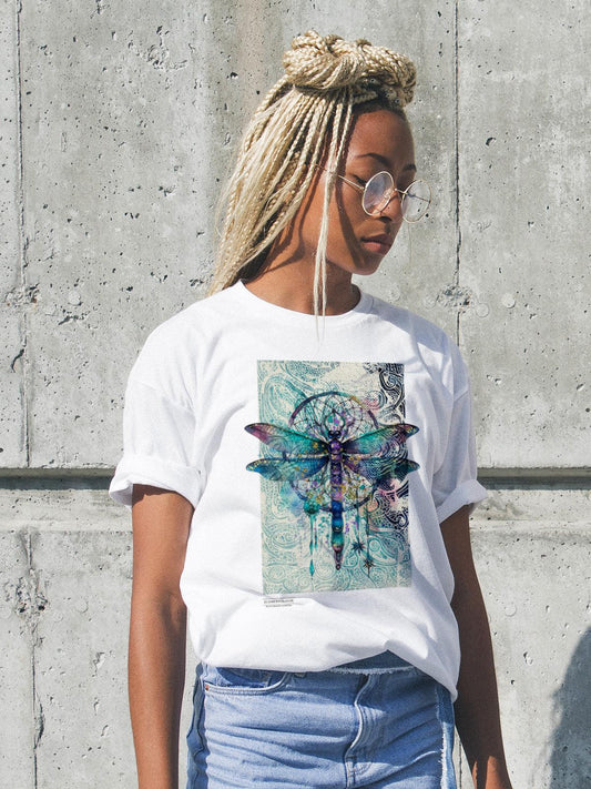 Women’s Boyfriend T-shirt-Dragonfly Collection - Premium  from Elementologie - Just $24.99! Shop now at Elementologie