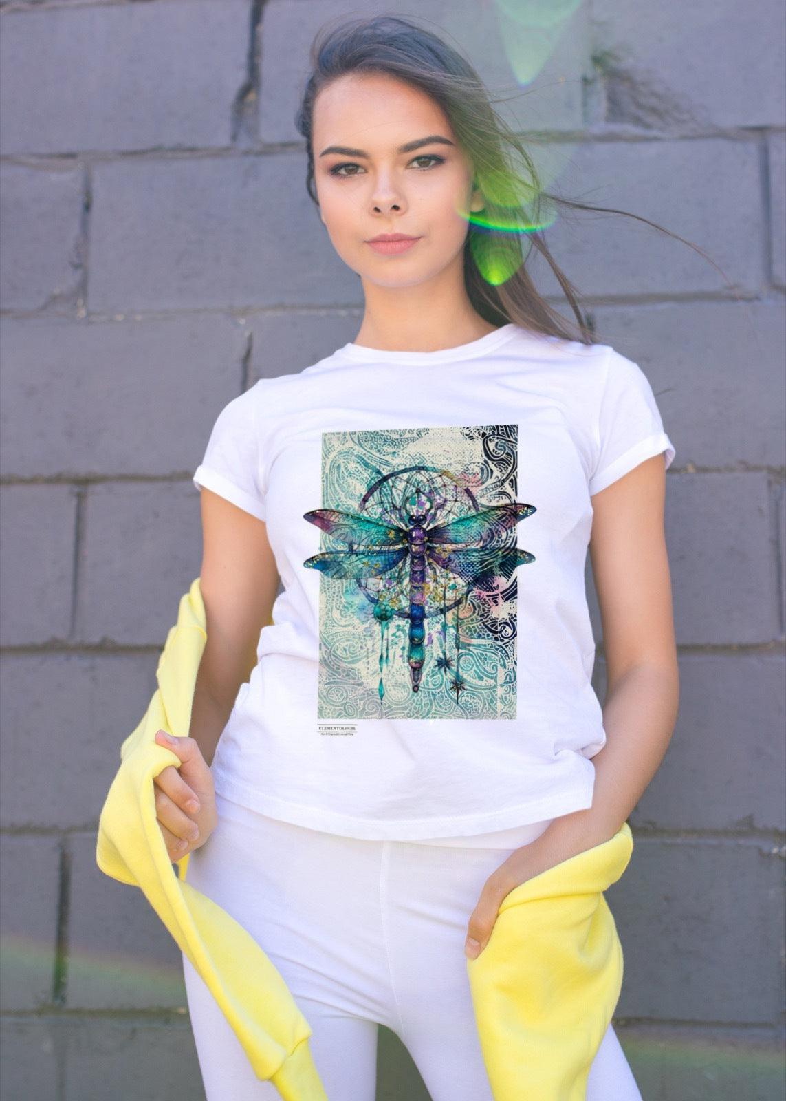 Women’s Boyfriend T-shirt-Dragonfly Collection - Premium  from Elementologie - Just $24.99! Shop now at Elementologie