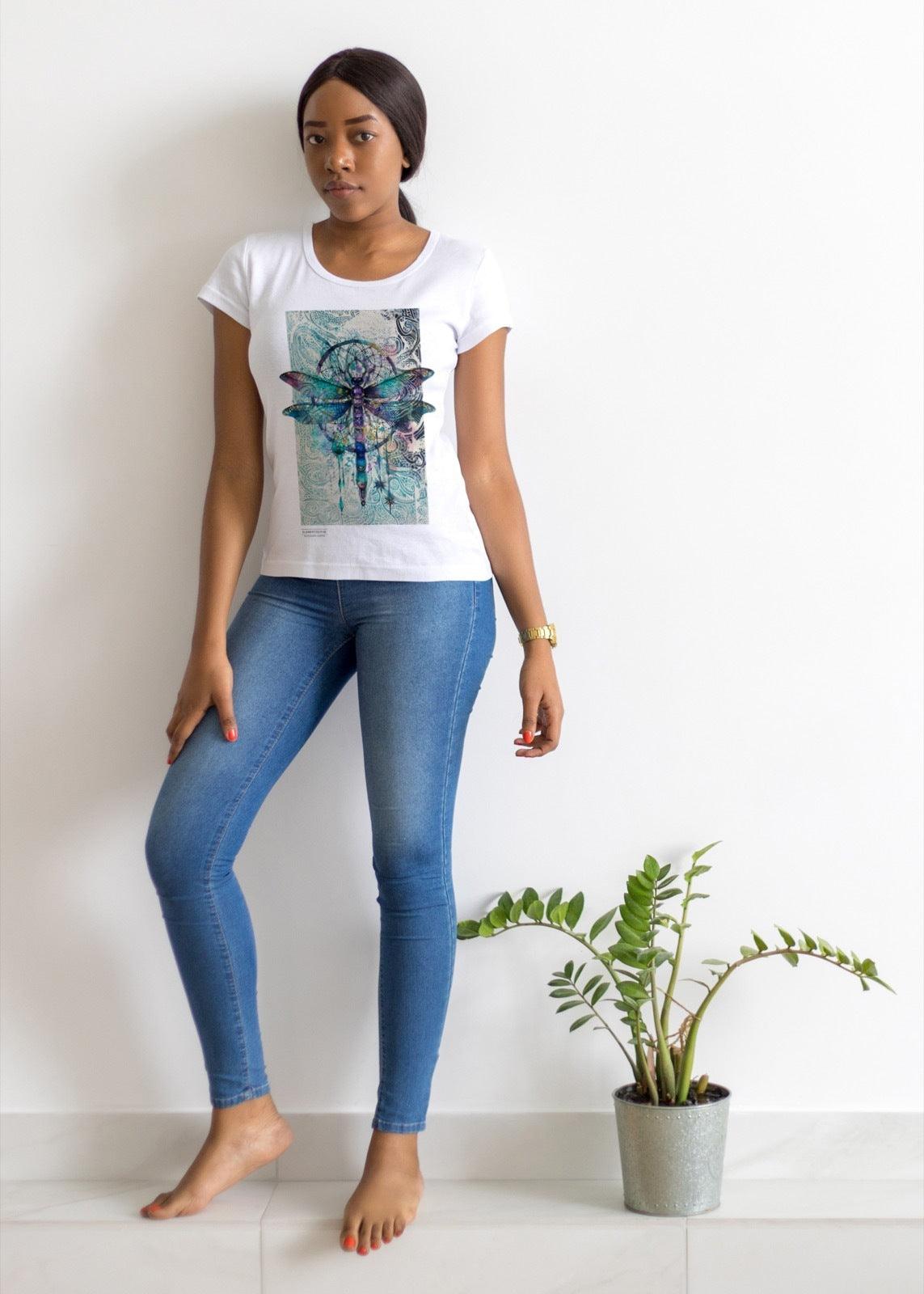 Women’s Boyfriend T-shirt-Dragonfly Collection - Premium  from Elementologie - Just $24.99! Shop now at Elementologie