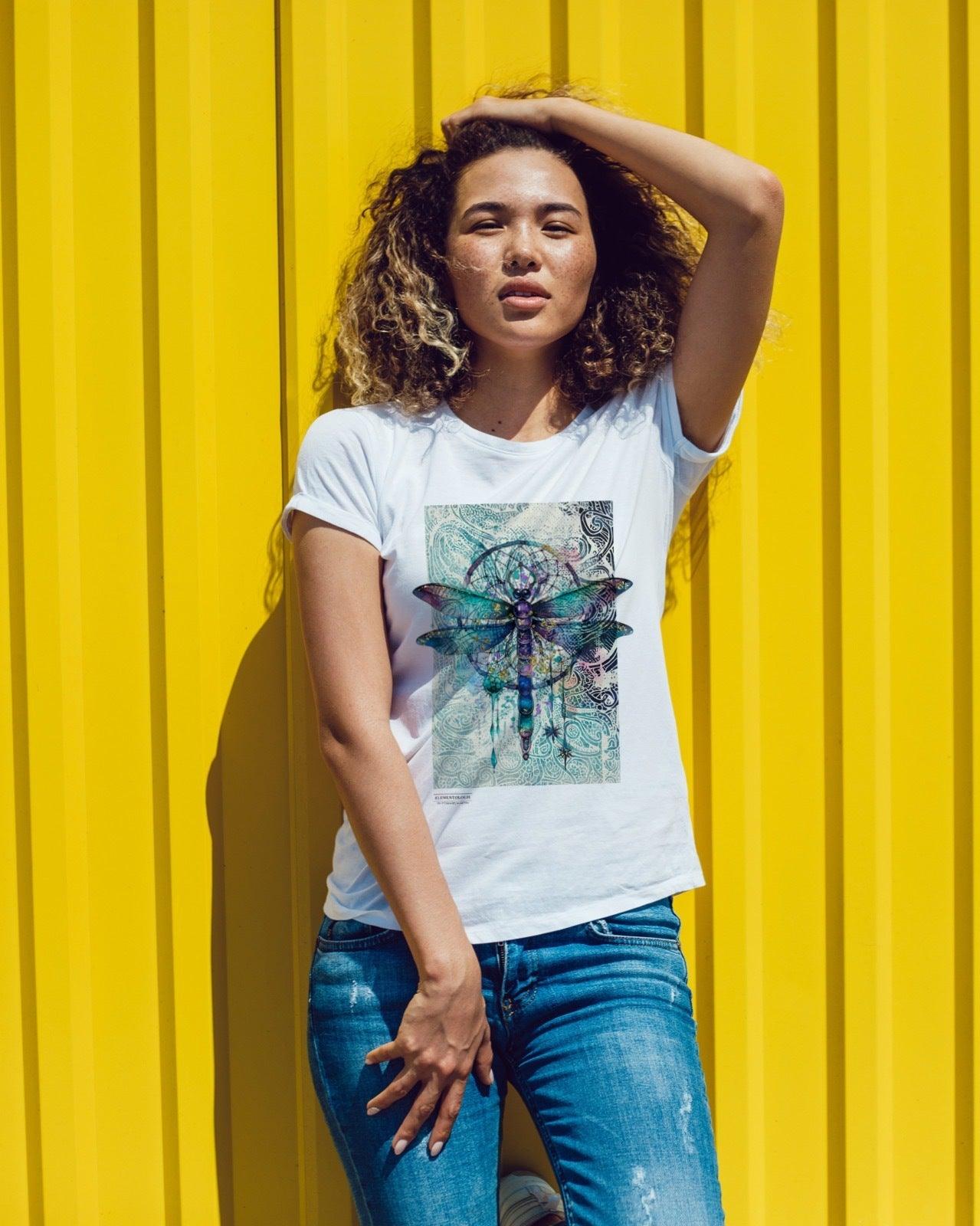 Women’s Boyfriend T-shirt-Dragonfly Collection - Premium  from Elementologie - Just $24.99! Shop now at Elementologie