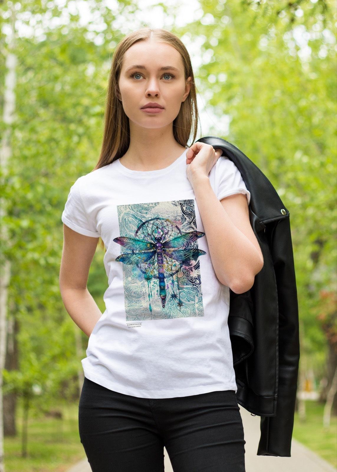 Women’s Boyfriend T-shirt-Dragonfly Collection - Premium  from Elementologie - Just $24.99! Shop now at Elementologie