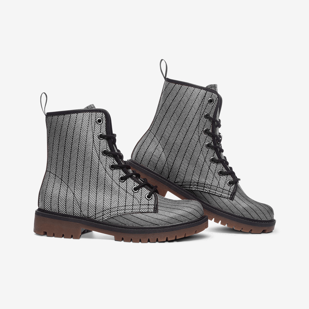 Unisex Boots-Grey Herringbone - Premium  from Elementologie - Just $78.89! Shop now at Elementologie