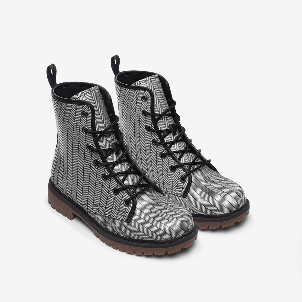 Unisex Boots-Grey Herringbone - Premium  from Elementologie - Just $78.89! Shop now at Elementologie