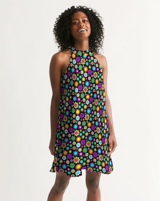 Women's Halter Dress-Itsy Bitsy - Premium  from Elementologie - Just $49.99! Shop now at Elementologie