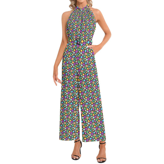 Halter Neck Buckle Belted Jumpsuit-Itsy Bitsy - Premium  from Elementologie - Just $82.99! Shop now at Elementologie