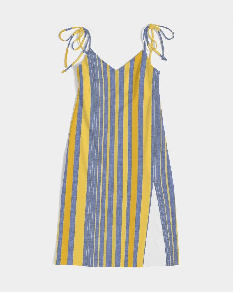 Women's Tie Strap Split Dress-Capri - Premium  from Elementologie - Just $49.99! Shop now at Elementologie
