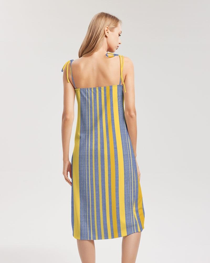 Women's Tie Strap Split Dress-Capri - Premium  from Elementologie - Just $49.99! Shop now at Elementologie