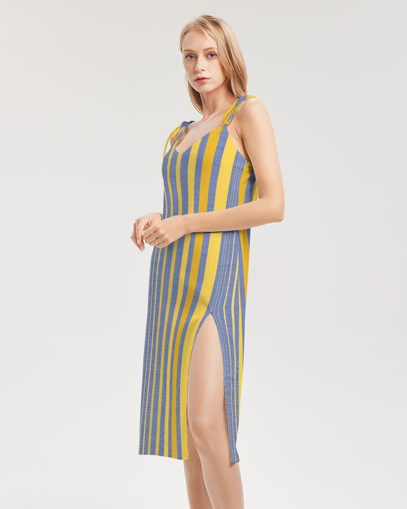 Women's Tie Strap Split Dress-Capri - Premium  from Elementologie - Just $49.99! Shop now at Elementologie