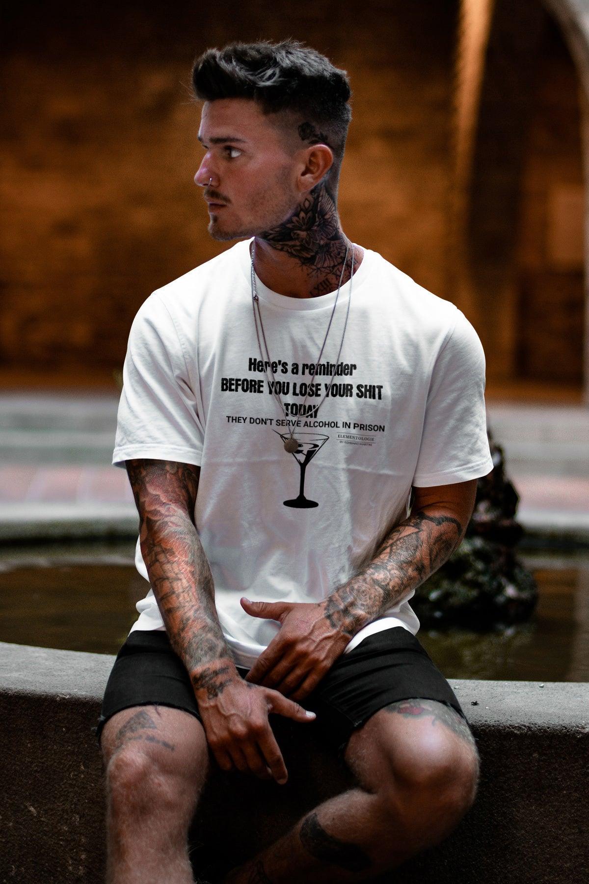Men's Premium Short Sleeve Tee-They Don't Serve Alcohol in Prison - Elementologie