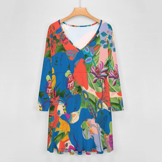 Oversized V-Neck Dress by Elementologie-Rio - Premium  from Elementologie - Just $34.99! Shop now at Elementologie