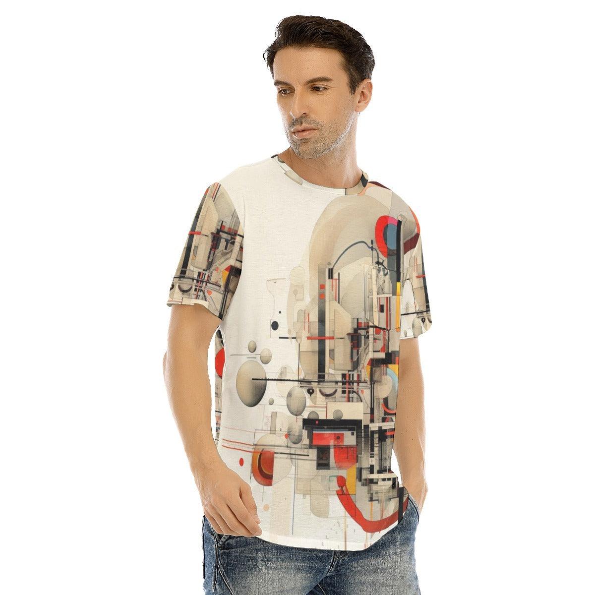 Men's Short Sleeve T-shirt With Curved Hem by Elementologie-Space Nomad - Elementologie