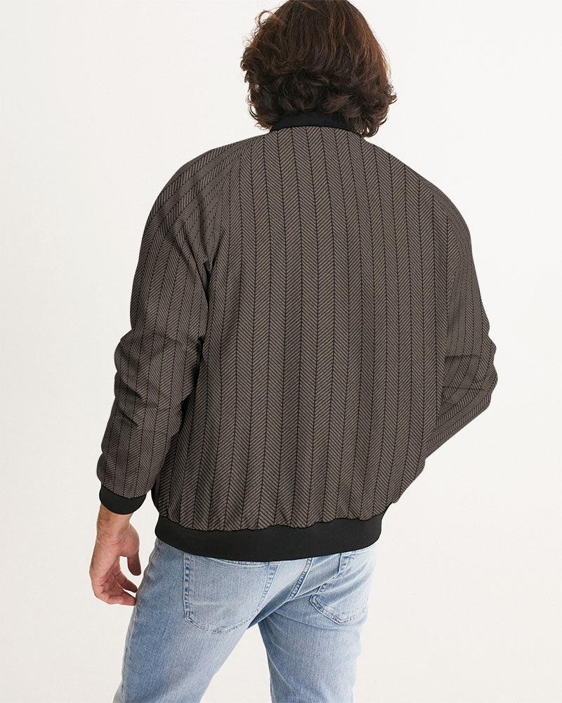 Men's Bomber Jacket-Brown Herringbone - Premium  from Elementologie - Just $62.99! Shop now at Elementologie