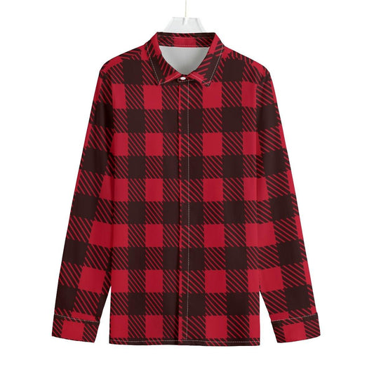 Men's Cotton Long Sleeve Shirt by Elementologie-Buffalo Plaid - Premium  from Elementologie - Just $44.95! Shop now at Elementologie