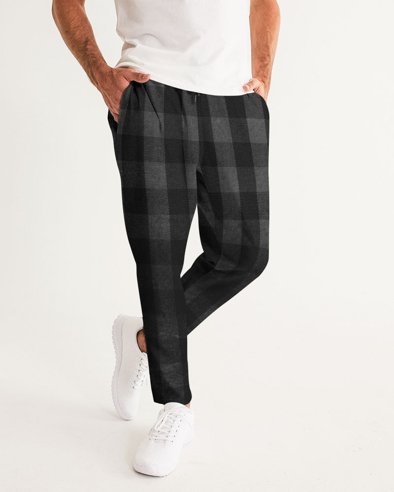 Black Ombre Plaid Men's Joggers