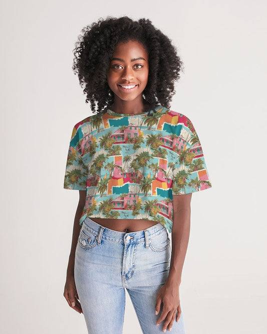 Elementologie Women's Lounge Cropped Tee - Premium French Terry, Dropped Shoulders, Oversized Fit - Premium Tops from Elementologie - Just $31.28! Shop now at Elementologie