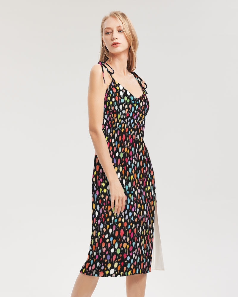 Own the Spotlight: Women's Tie Strap Split Dress - Premium Dresses from Elementologie - Just $39.62! Shop now at Elementologie