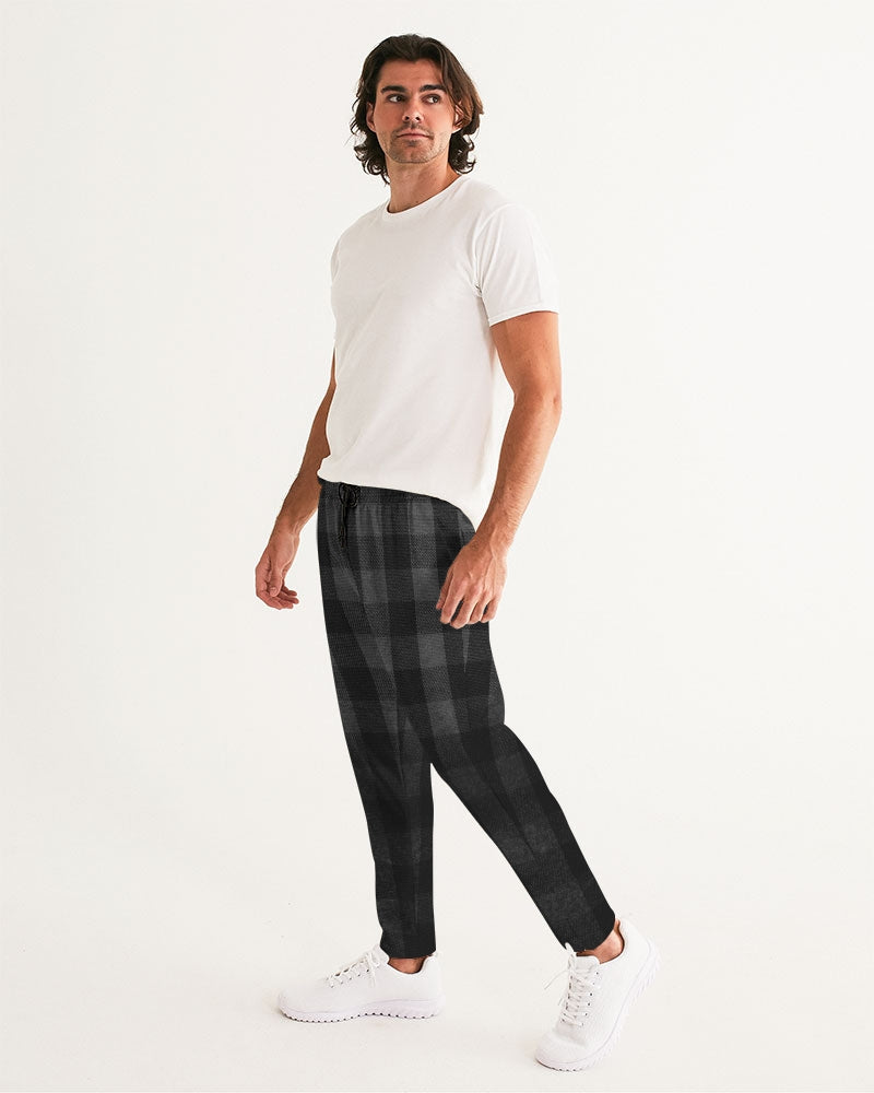 Black Ombre Plaid Men's Joggers