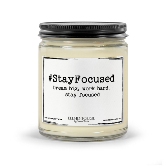 #StayFocused | Scented Candle- Elementologie: Aromatherapy Meets Affirmation - Hand-Poured Soy Candles for Mind & Body - Premium Candle from Candle Builders - Just $18.50! Shop now at Elementologie