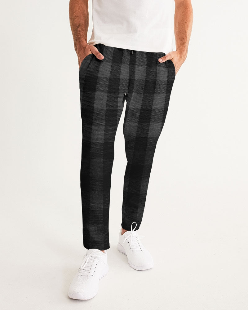 Black Ombre Plaid Men's Joggers