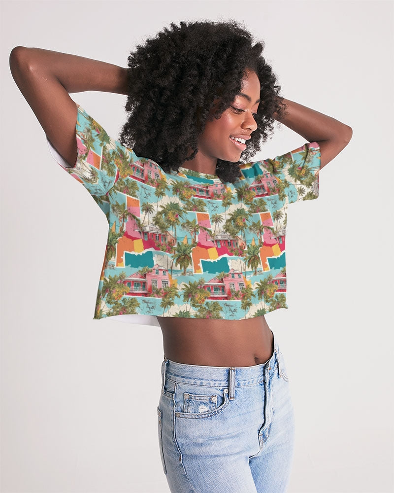 Elementologie Women's Lounge Cropped Tee - Premium French Terry, Dropped Shoulders, Oversized Fit - Premium Tops from Elementologie - Just $31.28! Shop now at Elementologie