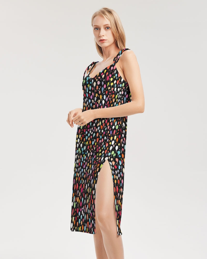 Own the Spotlight: Women's Tie Strap Split Dress - Premium Dresses from Elementologie - Just $39.62! Shop now at Elementologie