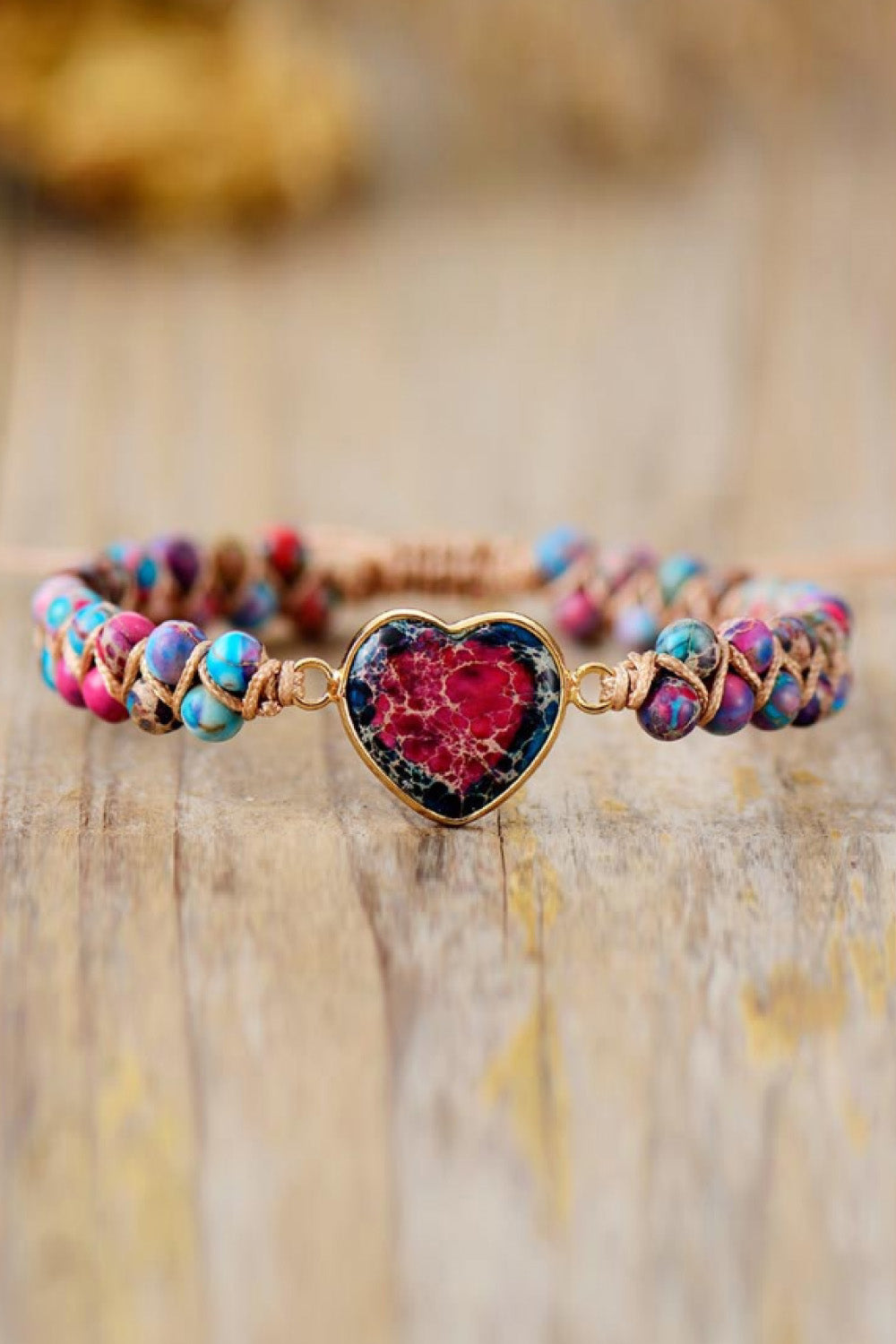 Handmade Heart Shaped Natural Stone Bracelet