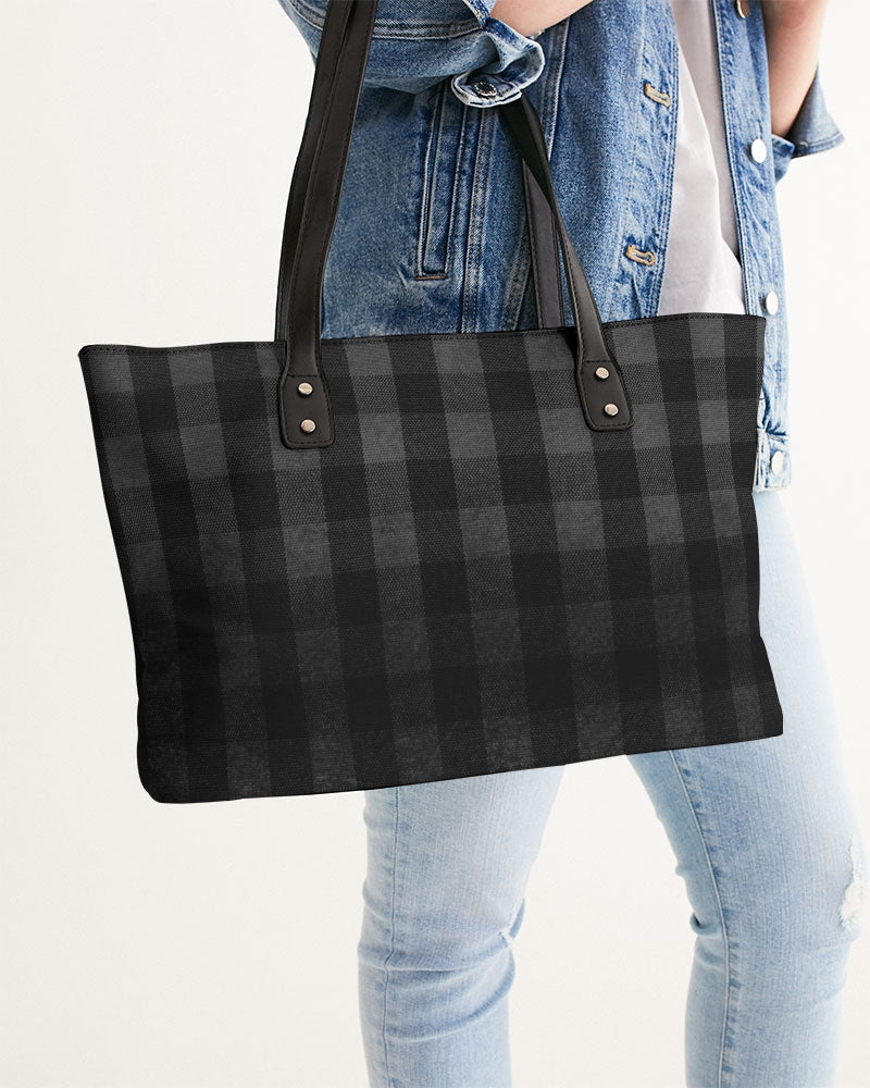 Black Ombre Plaid Stylish Tote