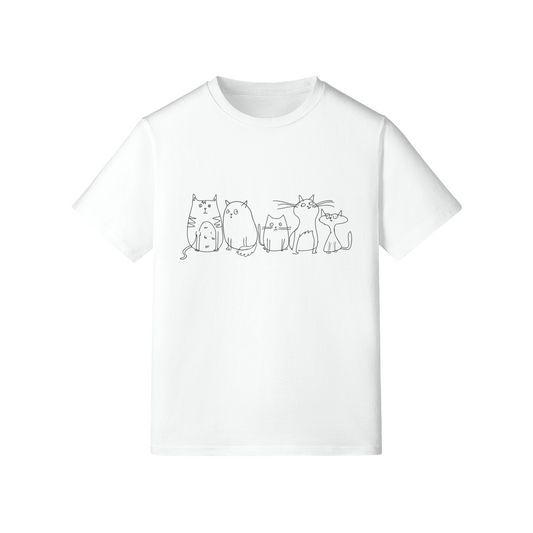 Unisex Premium Cotton T-shirt - 210GSM| Sketchy Cats